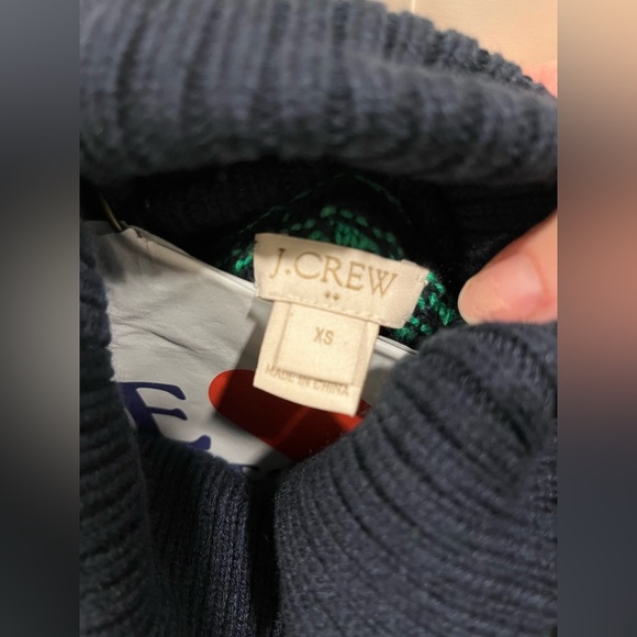 J. Crew navy and green XS turtleneck sweater - Picture 11 of 11